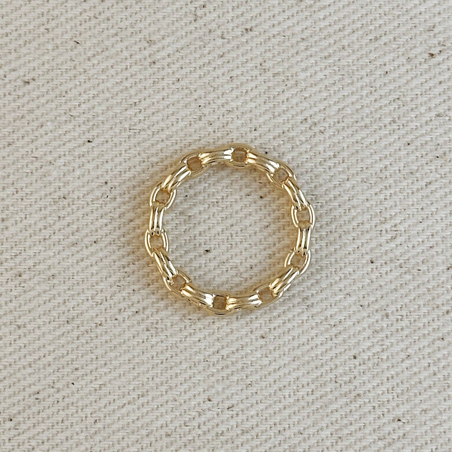 18k Gold Filled Double Link Chain Band Ring: 8