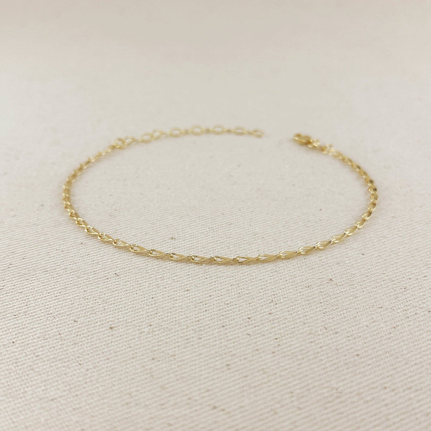 18k Gold Filled Detailed Chain Anklet