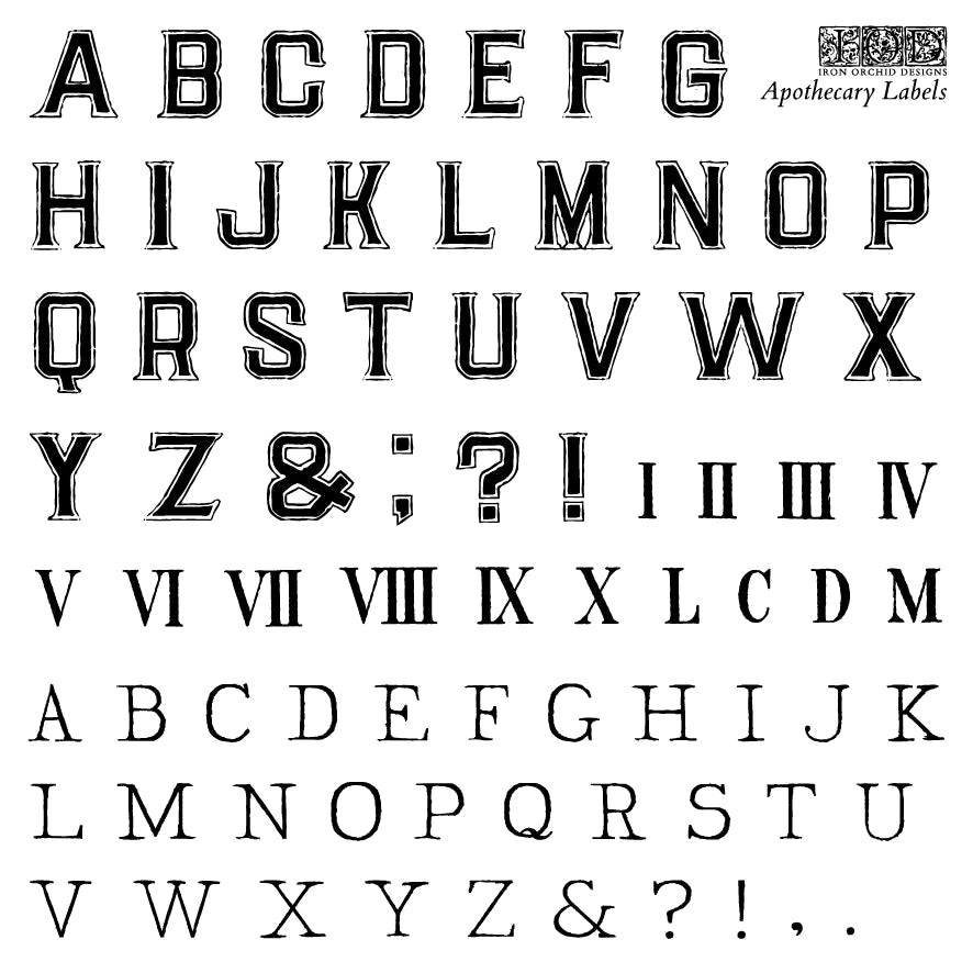 APOTHECARY LABELS 6X6 IOD STAMP™