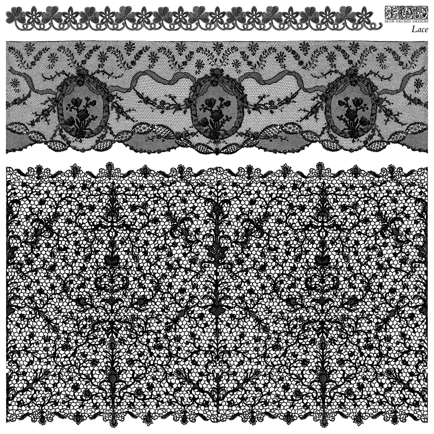 Lace 12x12 Decor Stamp