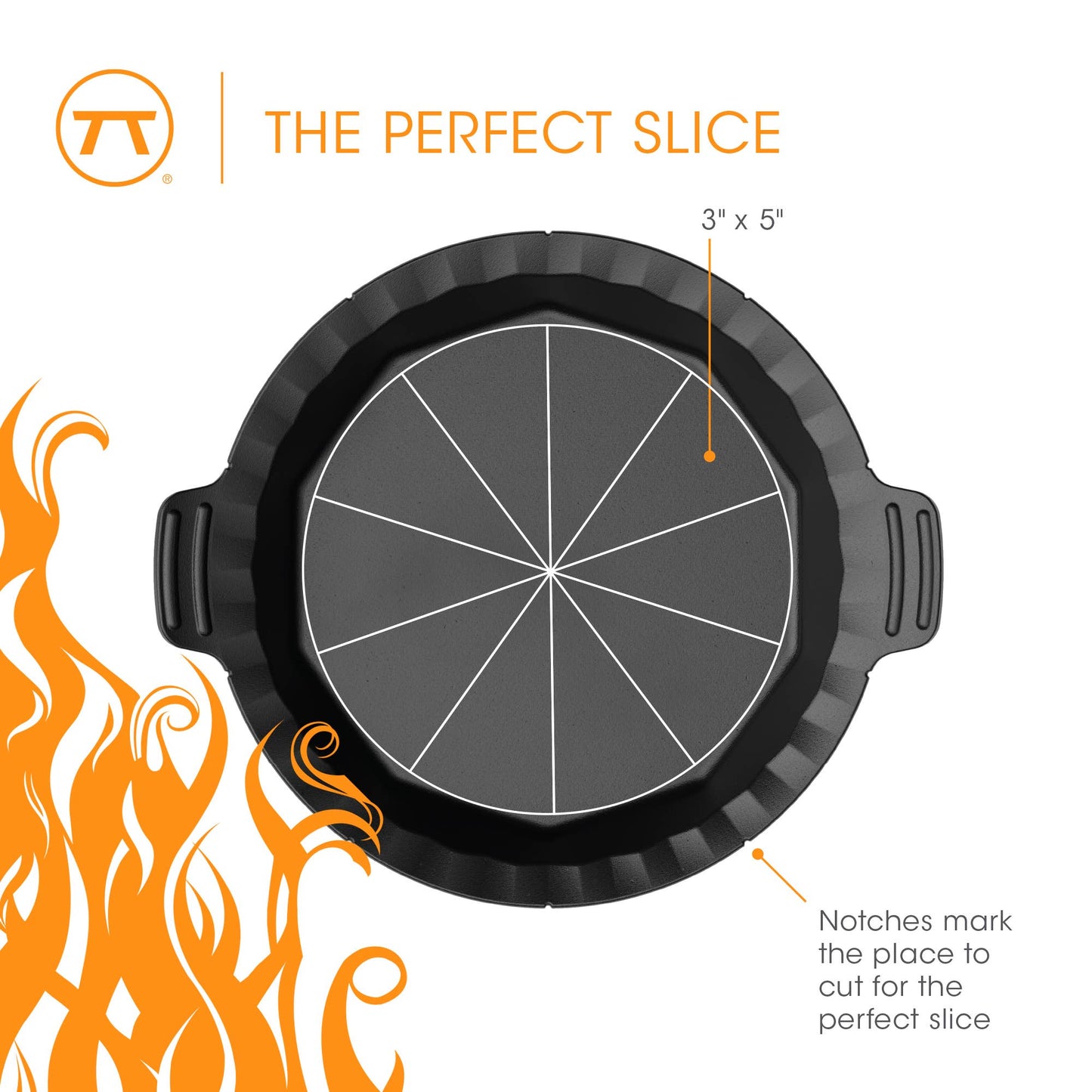 Outset Cast Iron Pie Pan For Oven, Stove, and Grill, 10"