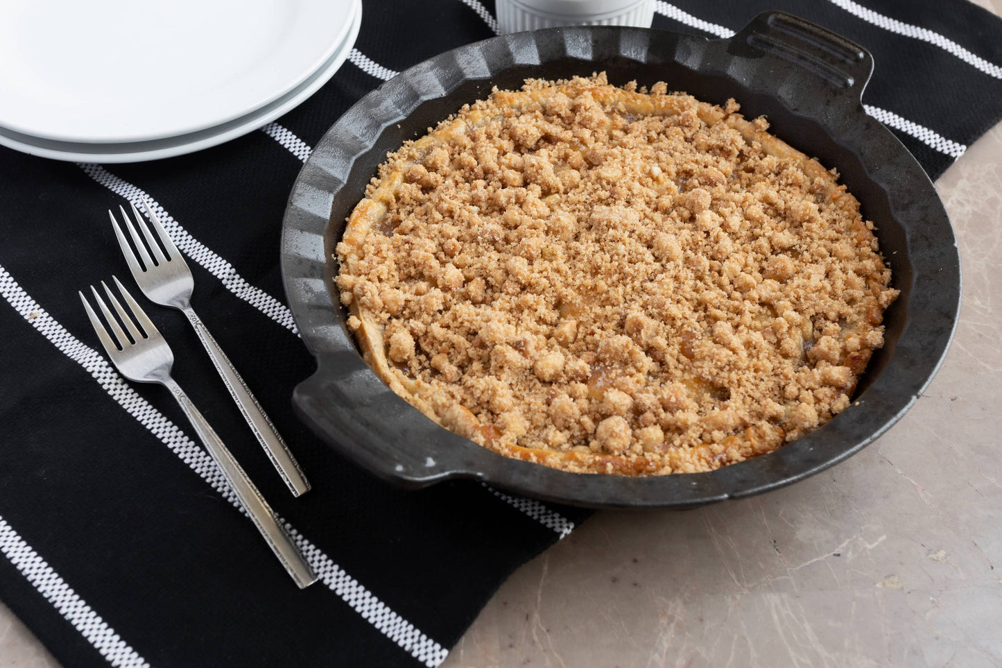 Outset Cast Iron Pie Pan For Oven, Stove, and Grill, 10"