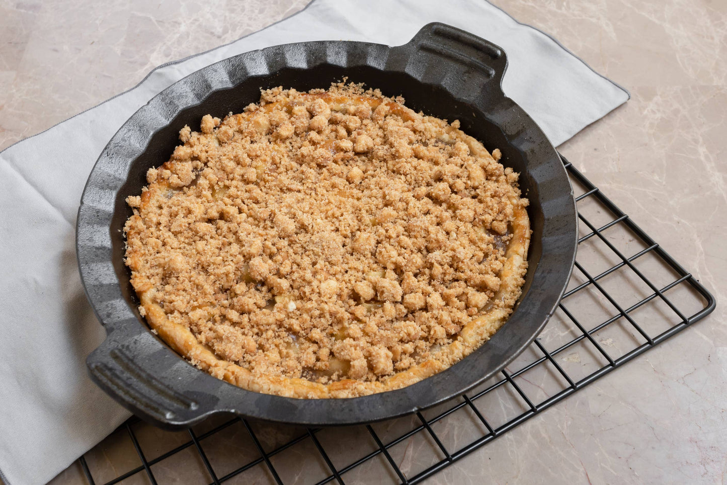 Outset Cast Iron Pie Pan For Oven, Stove, and Grill, 10"