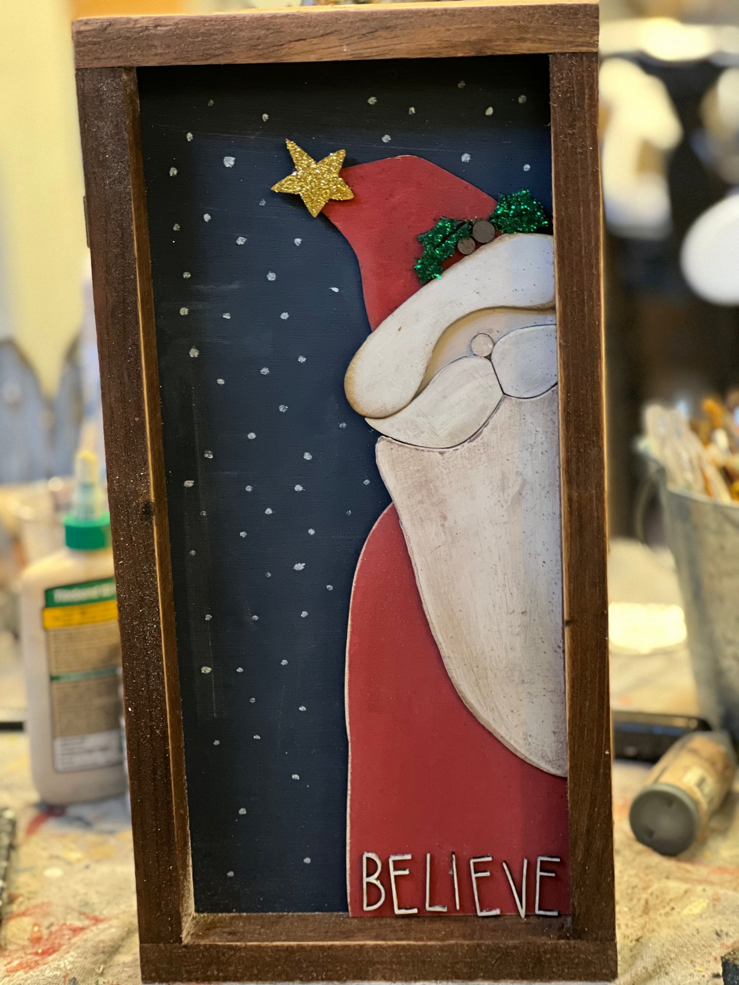 Whimsical Santa "Believe"