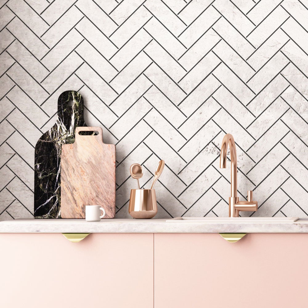 Herringbone Subway Tile Stencil