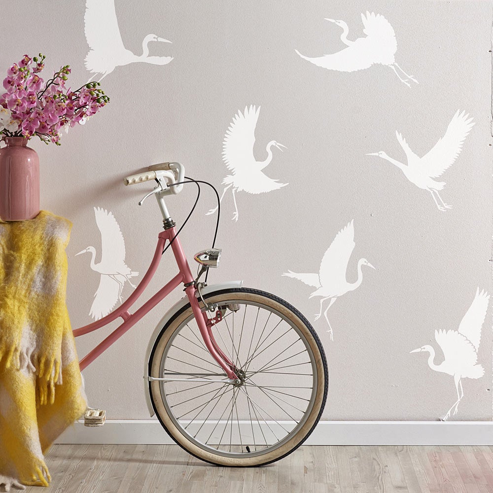 Dancing Egrets Wall Stencil