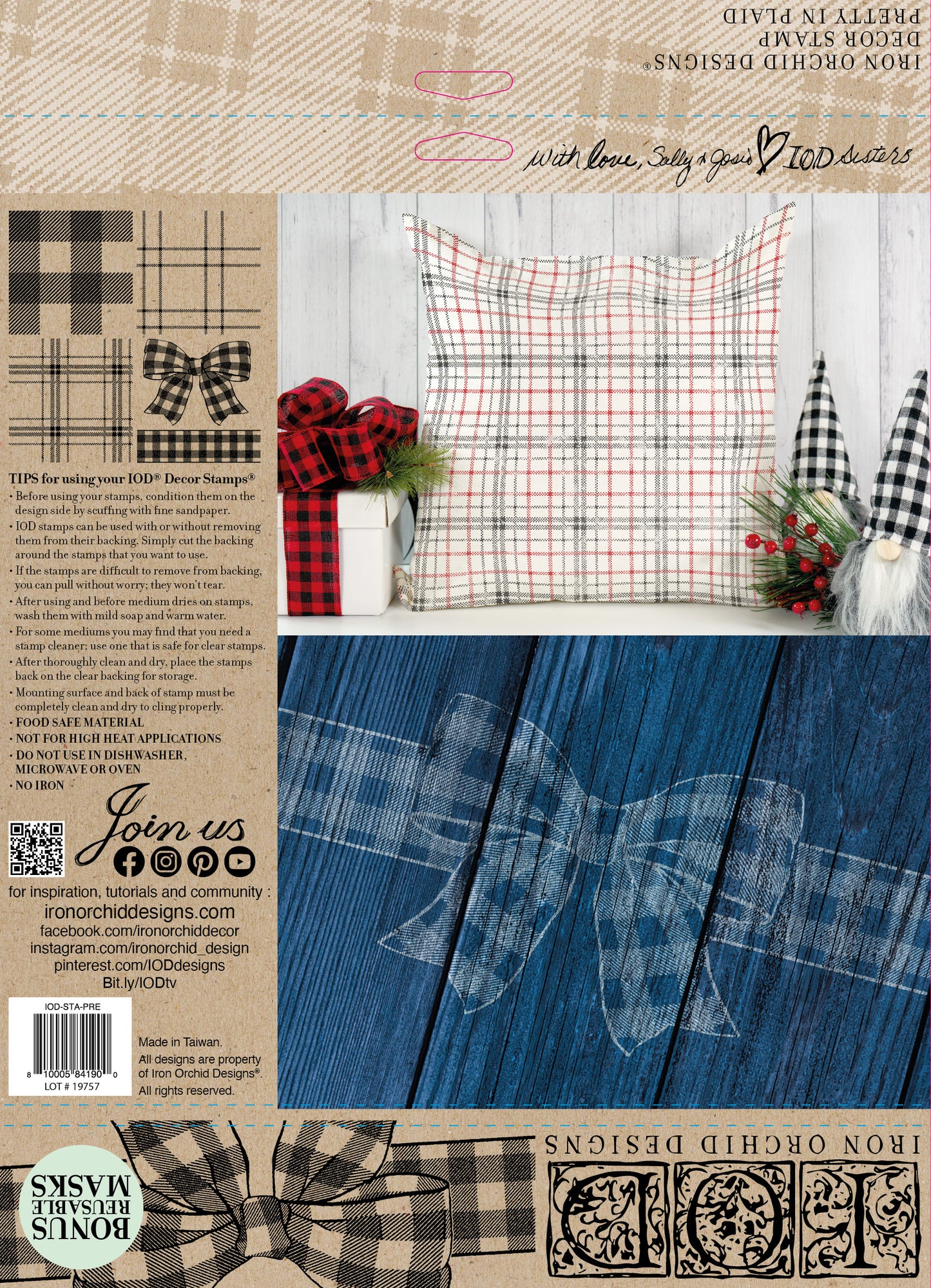 PRETTY IN PLAID 12×12 IOD STAMP™