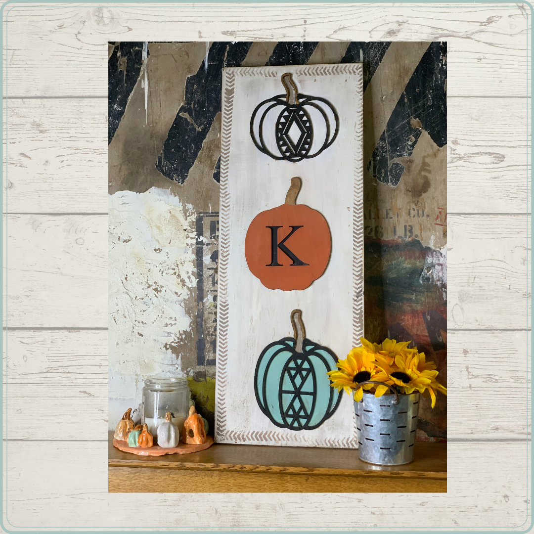 Boho Pumpkin Monogram Sign