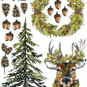 WOODLAND CHRISTMAS IOD TRANSFER 12x16 PAD