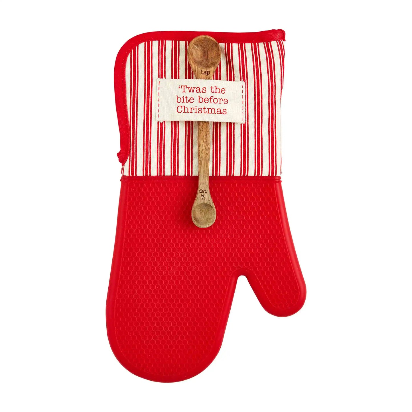 Wooden Spoon Christmas Silicone Mitt