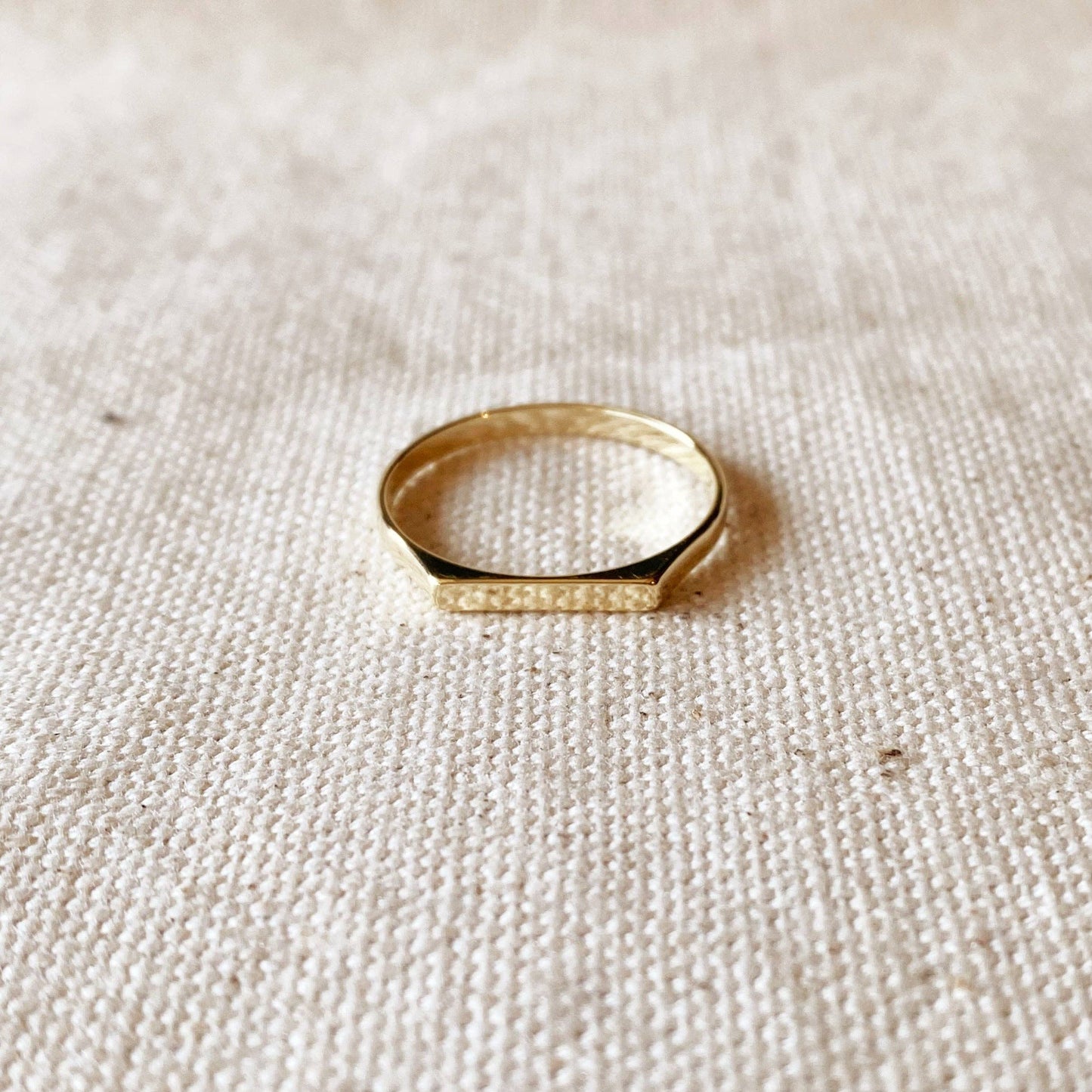 18k Gold Filled Flat Top Ring: 7.5