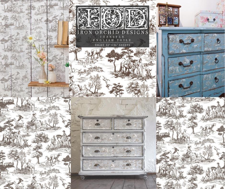 ENGLISH TOILE IOD TRANSFER 12×16 PAD