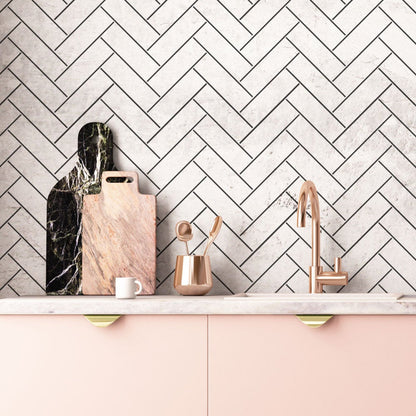 Herringbone Subway Tile Stencil