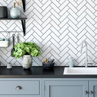 Herringbone Subway Tile Stencil