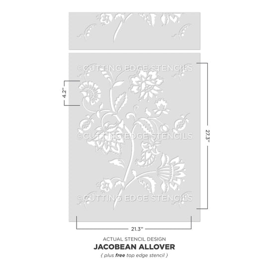 Jacobean Allover Wall Stencil