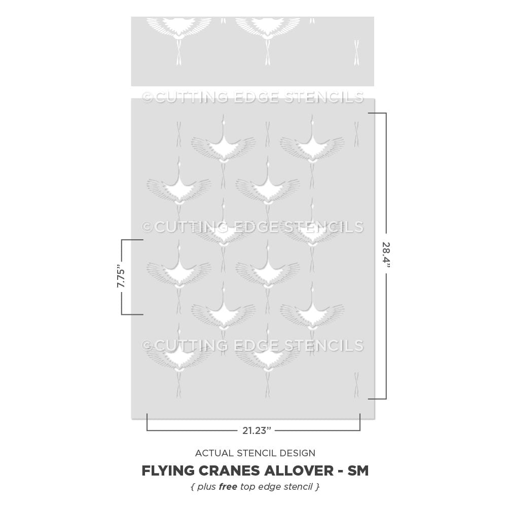 Flying Cranes Wall Stencil Size LARGE