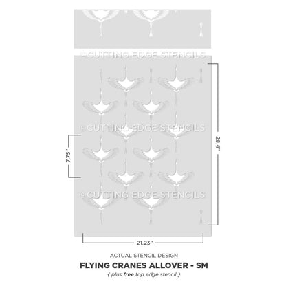 Flying Cranes Wall Stencil Size LARGE