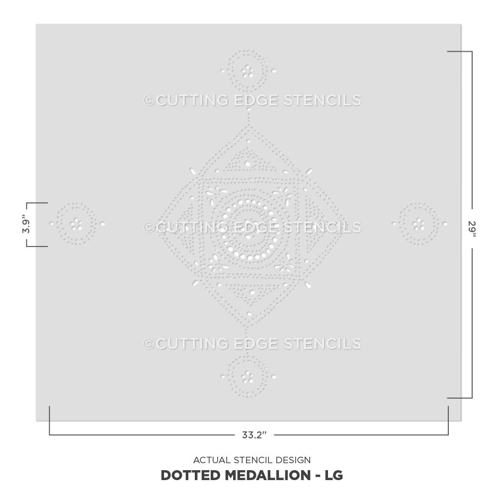 Dotted Medallion Wall Stencil Size LARGE