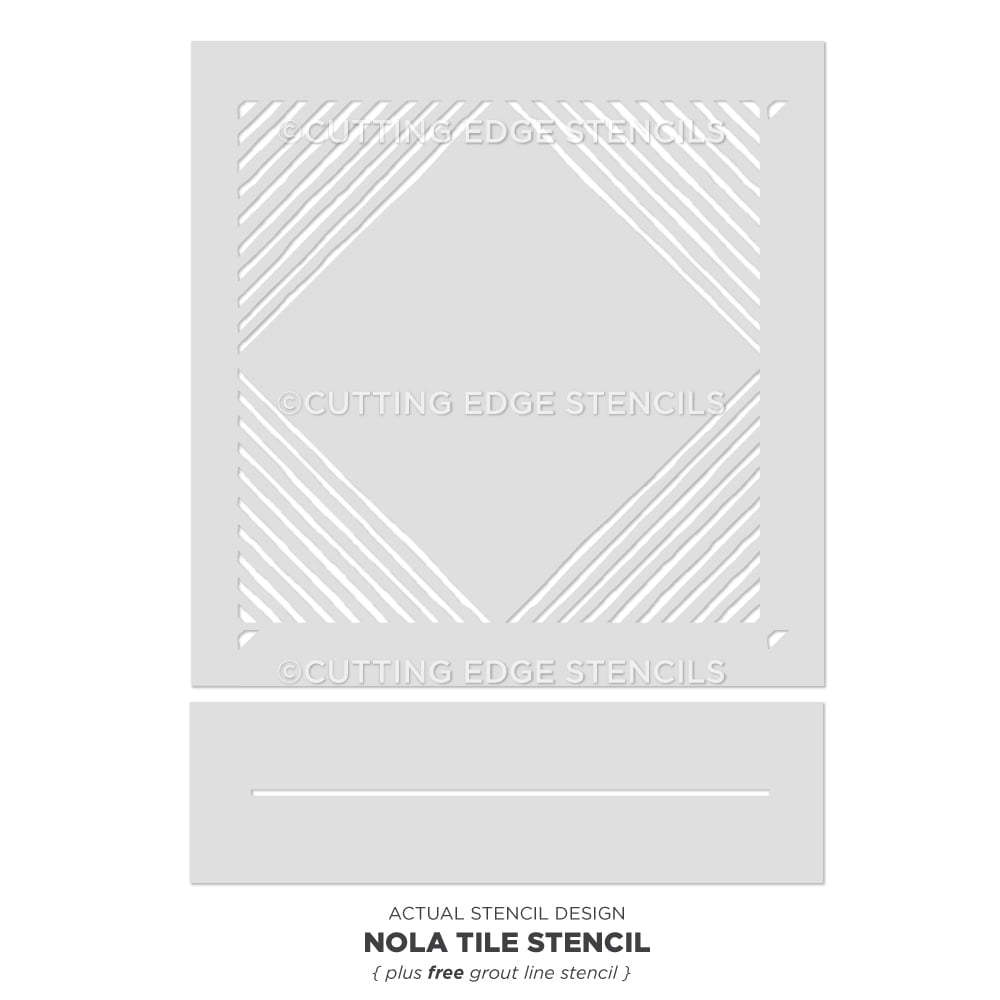 Nola Tile Stencil Large