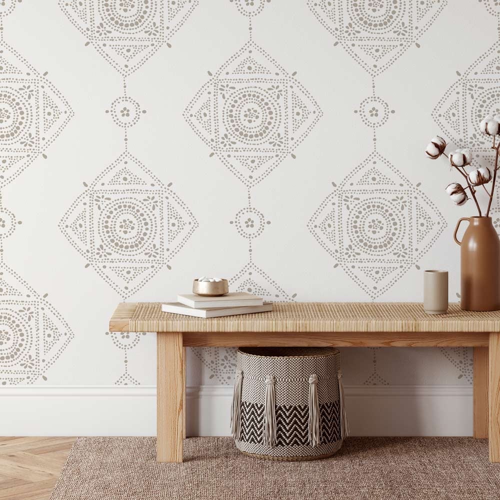 Dotted Medallion Wall Stencil Size LARGE