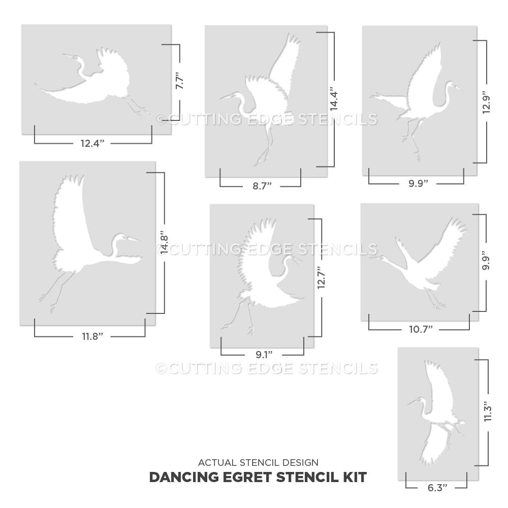 Dancing Egrets Wall Stencil