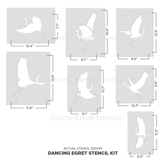 Dancing Egrets Wall Stencil