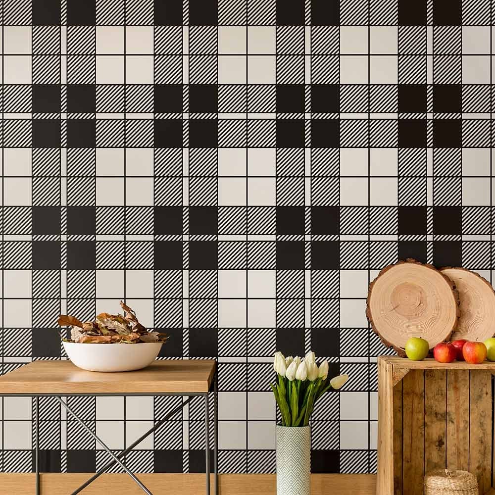 Tartan Wall Stencil