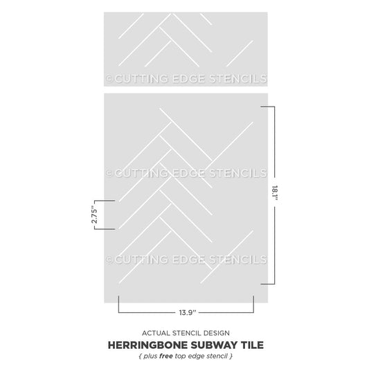 Herringbone Subway Tile Stencil