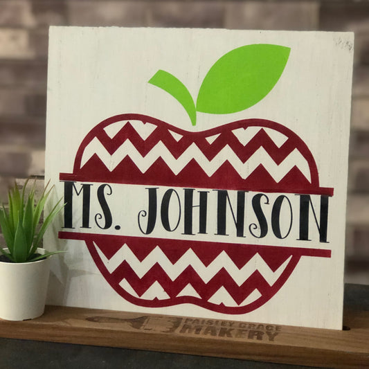 Teacher Apple Sign