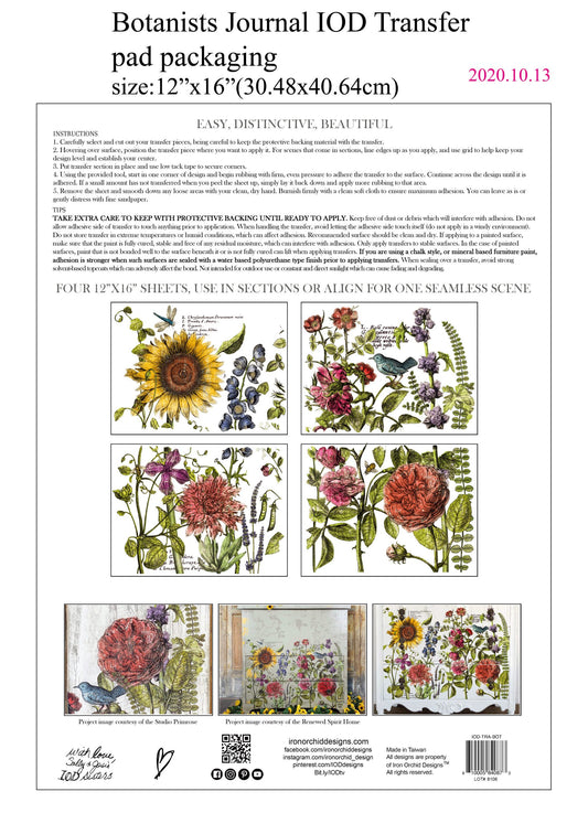 BOTANIST’S JOURNAL IOD TRANSFER 12×16 PAD