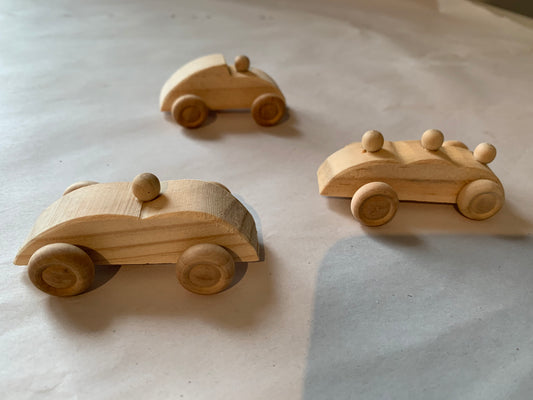 Set of Three Wooden Race Cars
