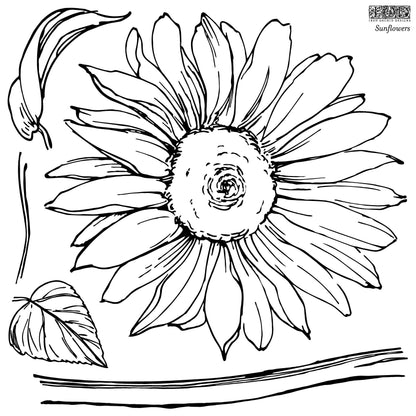 SUNFLOWERS 12×12 IOD STAMP