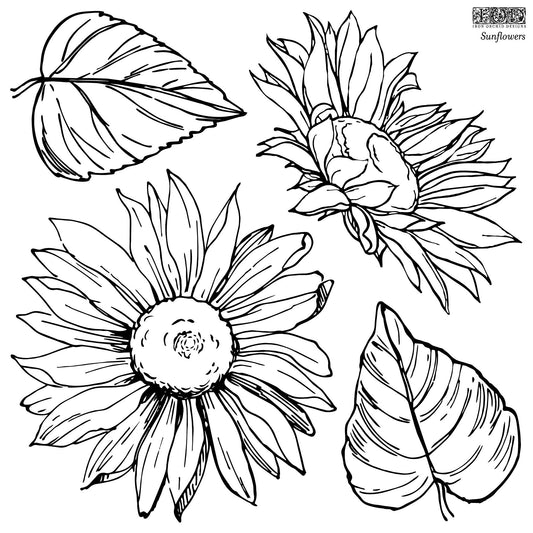 SUNFLOWERS 12×12 IOD STAMP