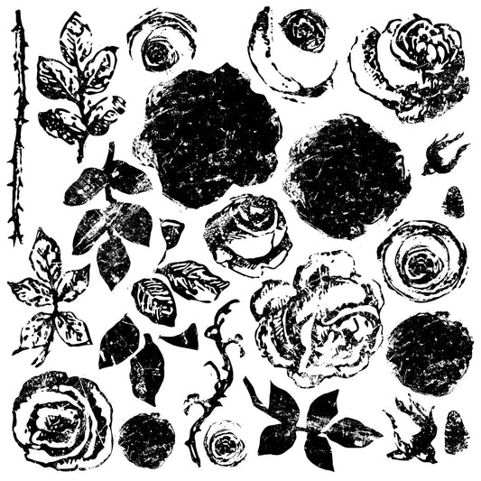 PAINTERLY ROSES 12×12 DECOR STAMP