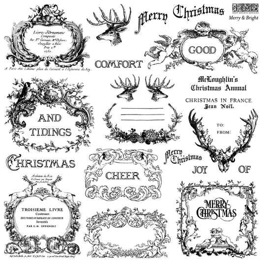 MERRY AND BRIGHT 12×12 IOD STAMP