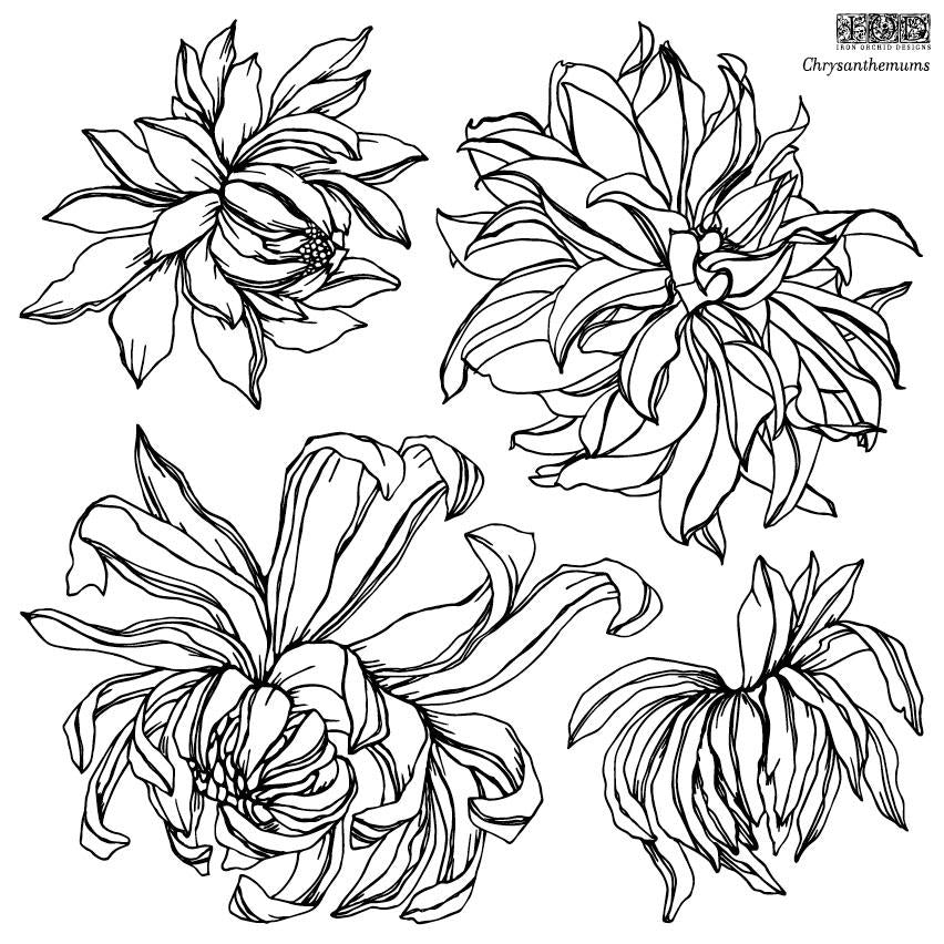 CHRYSANTHEMUM 12×12 IOD STAMP