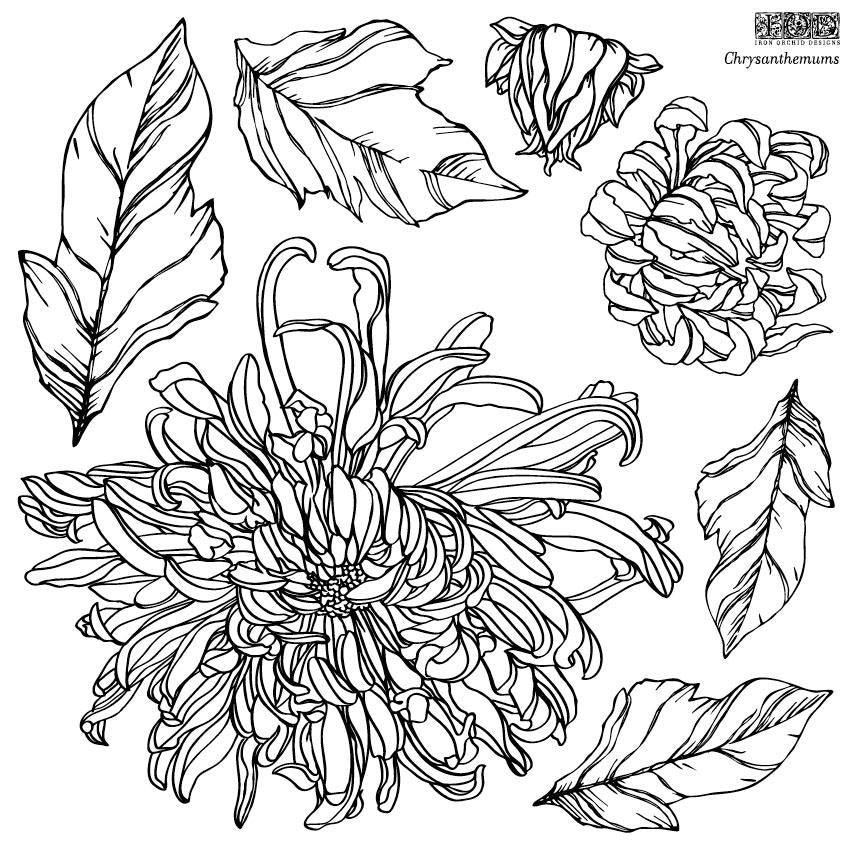 CHRYSANTHEMUM 12×12 IOD STAMP