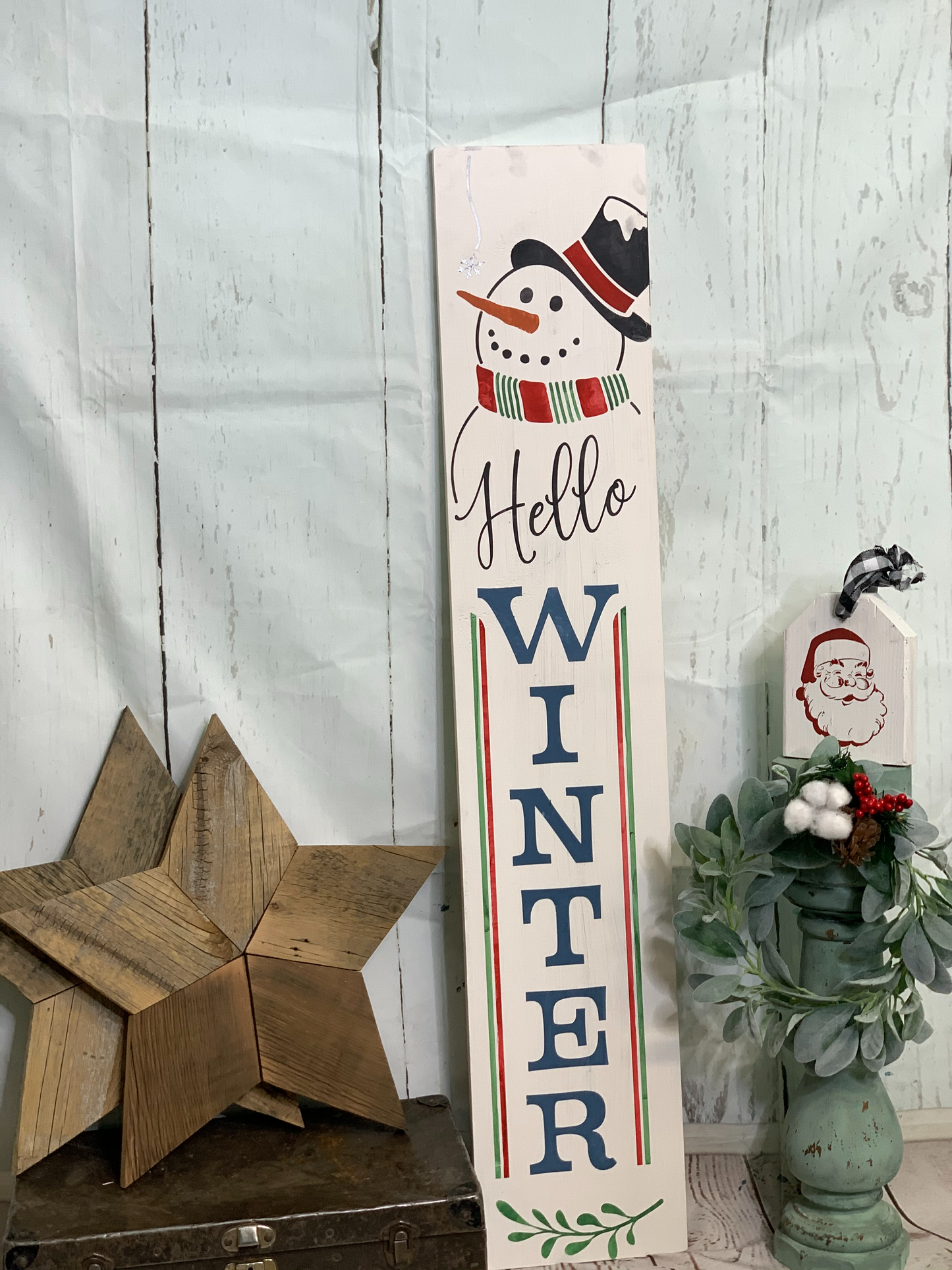 Hello Winter Porch Sign