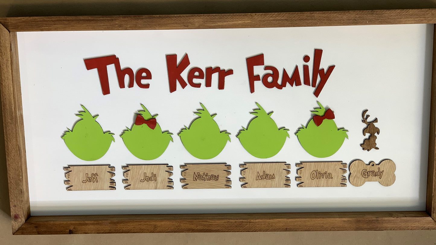 Grinch Family Sign